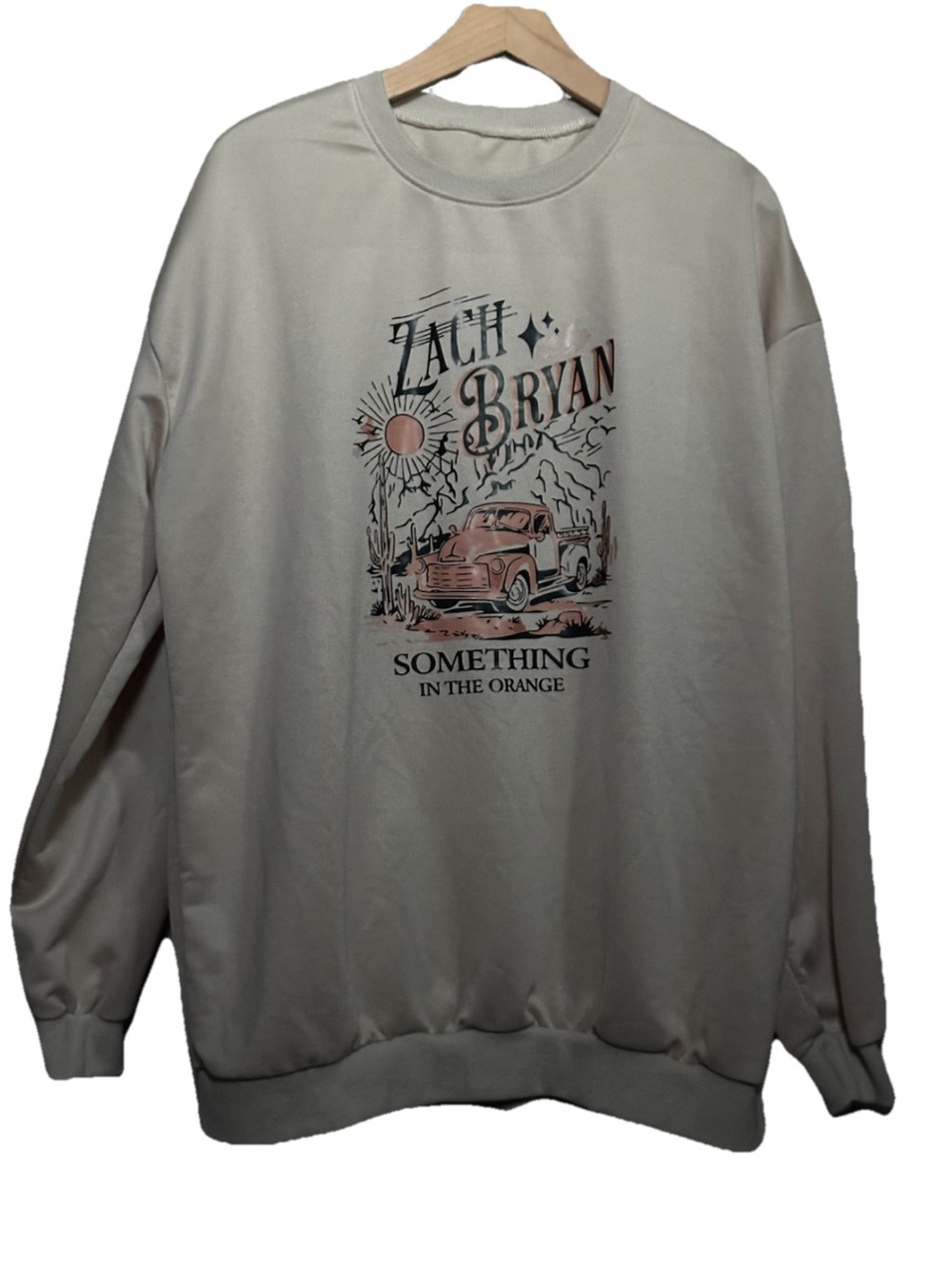 Zach Bryan ‘Something In The Orange’ Sweatshirt Adult XXL Beige/Orange